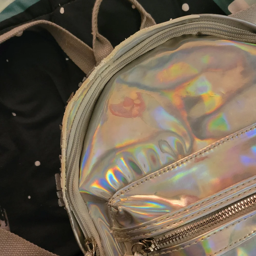 Holo/chrome Colored Backpack & Side Purse